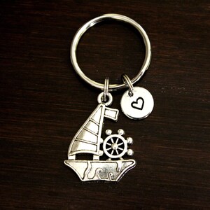 Sailboat Key Ring/ Keychain / Zipper Pull - Boat Lover - Sailboat Keychain - Fisherman Keychain - Captain Keychain -Sailing Keychain - I/B/H