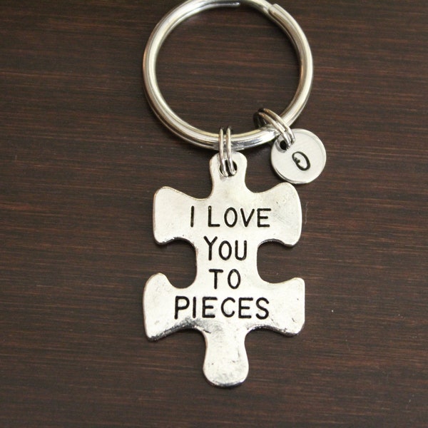 Puzzle Piece Key Ring/ Keychain / Zipper Pull - I Love You to Pieces - Missing Piece - Puzzle Piece Keychain - You're My Missing Piece-I/B/H