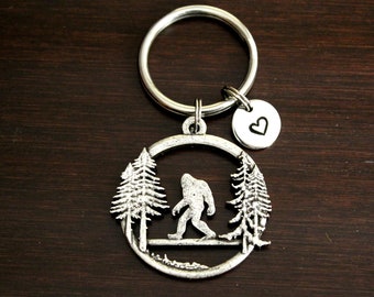 Sasquatch Key Ring/ Keychain / Zipper Pull - Sasquatch Keychain - Yeti Keychain - Cryptid Keychain - Folklore - Big Foot Keychain - I/B/H