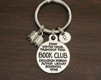 Book Club Collage Key Ring/ Keychain / Zipper Pull-Book Keychain-Book Lover Gift - Bookworm Gift - Librarian Gift - Librarian Keychain-I/B/H