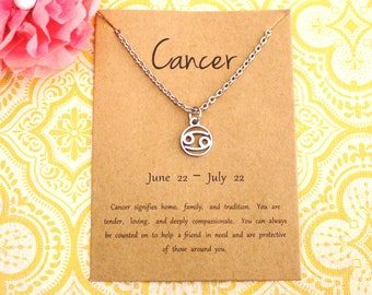 Cancer Necklace Dainty - Cancer Jewelry - Cancer Gift - Star Sign - Zodiac Necklace - Zodiac Jewelry-Astrological Sign-Constellation Jewelry