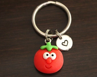 Tomato Key Ring/ Keychain / Zipper Pull - Tomato Lover Keychain - Veggies Fruits - Food Lover Gift - Tomato Lover - Vegetable Charm - I/B/H