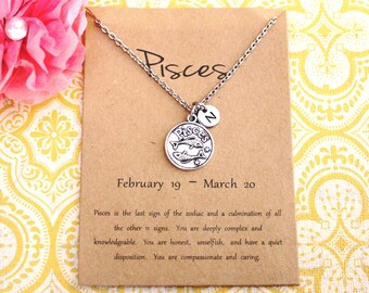 Pisces Necklace - Pisces Jewelry - Pisces Gift - Star Sign - Zodiac Necklace - Zodiac Jewelry-Astrological Sign-Constellation Jewelry-I/B/H