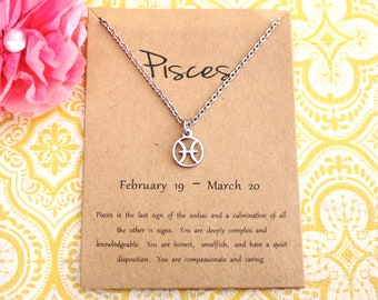 Pisces Necklace Dainty - Pisces Jewelry - Pisces Gift - Star Sign - Zodiac Necklace - Zodiac Jewelry-Astrological Sign-Constellation Jewelry