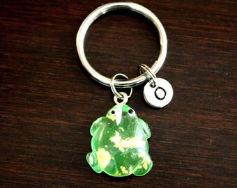 Green Frog Key Ring/ Keychain / Zipper Pull - Frog Gift - Frog
