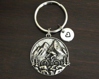 Mountain Bike Key Ring/ Keychain / Zipper Pull - Mountain Bike Charm - Adventure Lover - Bicycle Keychain - Mountain Lover - Woods - I/B/H