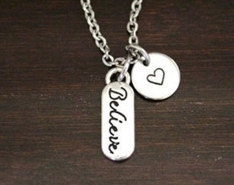 Believe Necklace - Believe Jewelry - Believe Charm Gift - Believe Inspiration - Inspirational Necklace - Inspire - Simple Necklace - I/B/H