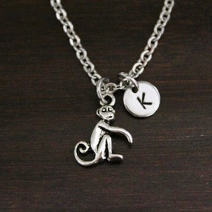 Monkey Necklace - Monkey Gift - Monkey Lover - Animal Lover -Jungle Gift - Ape Necklace - Chimp Necklace - Primate Necklace - I/B/H