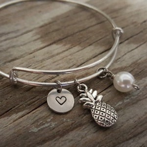 Pineapple Bangle Bracelet - Chef Gift - Baker Gift - Kitchen - Food Lover - Chef Bangle - Hawaiian Fruit - I/H&B