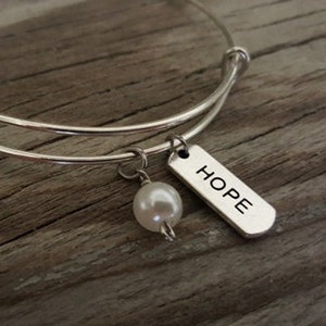 Hope Bangle Inspirational Bangle Hope Bracelet Hope Jewelry I/B/H image 1