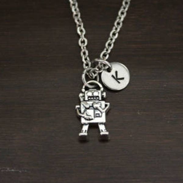 Robot Necklace - Robot Jewelry - Robot Lover Gift - Technology Lover Necklace - Science Fiction Necklace - Futuristic Necklace - I/B/H