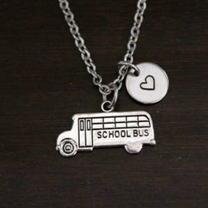 School Bus Driver Necklace Favorite Bus Driver Gift School Bus Jewelry Bus Aide Gift Bus Driver Gift Bus Driver Appreciation I/B/H image 1