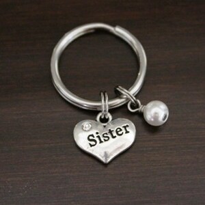 Sister Key Ring/ Keychain / Zipper Pull - Sister Gift - New Sister Gift - New Baby Announcement - Sister Keepsake-Favorite Sister GIft - I/B