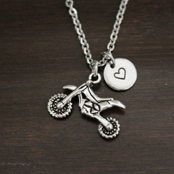 Dirt Bike Necklace - Dirt Bike Jewelry - Biking Lover Gift - Off Road Bike Necklace - Motocross Necklace - Bike Charm Gift - I/B/H