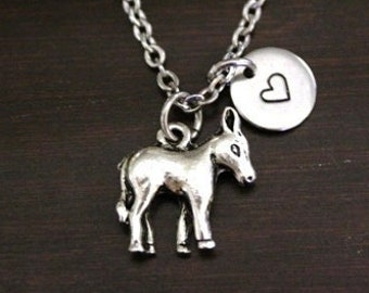 Donkey Necklace - Farmer Necklace- Country Living Gift -Donkey Lover Gift - Burro Necklace - Horse Jewelry - Horse Charm Gift - I/B/H