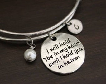 I Will Hold You In My Heart Until I Hold You in Heaven-Memorial-Angel-Someone in Heaven-Special Person-Child Memorial-Husband-Baby - I/H&B