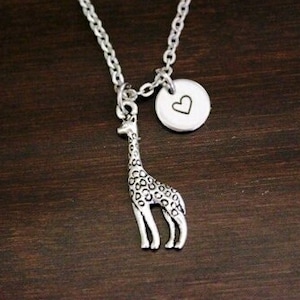 Giraffe Necklace Animal Lover Gift Giraffe Gift Jungle Gift Safari Zoo Zoology Giraffe Jewelry Zookeeper Necklace I/B/H image 1