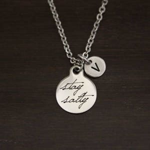 Stay Salty Necklace - Stay Salty Jewelry - Stay Salty Gift - Funny Sayings Jewelry - Salt of The Earth - Matthew 5:13- Humor Gift - I/B/H