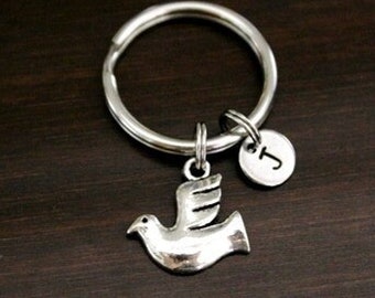 Dove Key Ring/ Keychain / Zipper Pull - Bird Gift - Bird Lover - Aviary Gift - Bird Watcher Gift - Dove Gift  - I/B/H