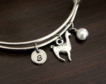 Llama Bangle Bracelet - Llama Jewelry - Llama Lover - Alpaca Jewelry-Alpaca Bangle - Animal Lover Gift - Farmer Gift - Rancher - I/H&B