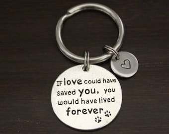 If Love Could Have Saved You, You Would Have Lived Forever KeyRing/Keychain/ZipperPull-Dog Memorial-Cat Memorial-Pet Memorial Keychain-I/B/H