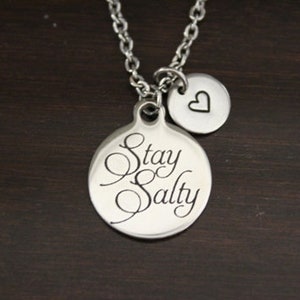 Stay Salty Necklace - Stay Salty Jewelry - Stay Salty Gift - Beach Lover Jewelry - Salt of the Earth Jewelry - WOW Achievement - I/B/H