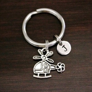 Helicopter Key Ring/ Keychain / Zipper Pull - Helicopter Gift - Helicopter Lover - Life Flight Pilot Gift - Pilot Gift - I/B/H