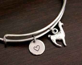 Llama Bangle Bracelet - Llama Jewelry - Alpaca Jewelry - Alpaca Bangle - Animal Lover Gift - Farmer Gift - Rancher - Herder - I/B/H