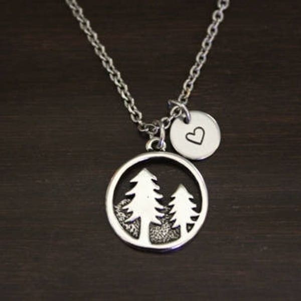 Pine Tree Necklace - Pine Tree Jewelry - Pine Tree Charm Gift - Pine Tree Lover - Outdoors Lover Necklace - Forest Necklace - I/B/H