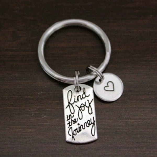 Find Joy in the Journey Key Ring/ Keychain / Zipper Pull - Find Joy Key Chain- Wanderer Gift - Inspirational Keychain - Be Fearless - I/B/H