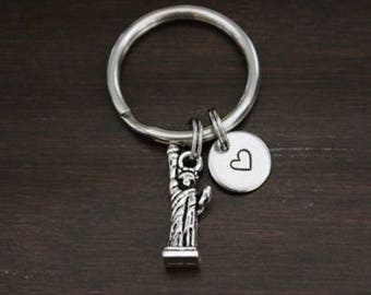 Statue Of Liberty Key Ring/ Keychain / Zipper Pull - Statue of Liberty Keychain - NY Inspired Keychain - I Love NY - Landmark - I/B/H