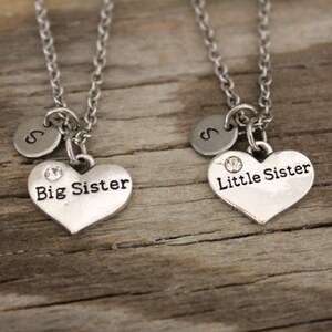 Big Sister Little Sister Necklace Set - Sisters Necklace - Daughter Necklace - Sister Heart Necklace - I/B