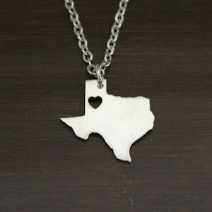 Texas Necklace - TX Necklace - Texas Jewelry - TX Jewelry - Texas Lover - Rodeo Necklace - State Necklace - Home Necklace - US State - I/B/H