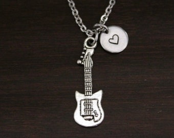 Guitar Necklace - Guitar Jewelry - Guitar Gift - Music Teacher Necklace - Rockstar Necklace - Rock N Roll Necklace - Music Lover - I/B/H