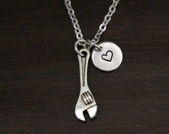 Wrench Necklace - Crescent Wrench Jewelry - Plumber Necklace - Home Builder Necklace-Pipe Fitter Gift-Mechanic Gift-Fabricator Gift - I/B/H