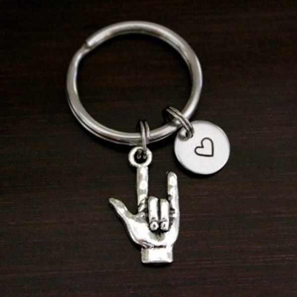 Sign Language Key Ring/ Keychain / Zipper Pull - Sign Language Keychain - I Love You Sign Language - ASL Keychain - Signing Keychain - I/B/H