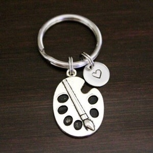 Paint Palette Key Ring/ Keychain / Zipper Pull - Art Teacher Keychain - Painter Keychain - Artist Keychain - Artist Gift - I/B/H