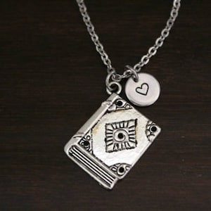 Book Necklace - Book Jewelry - Book Lover Necklace - Library Necklace - Librarian Necklace - Teacher Necklace -Reading Lover - I/B/H