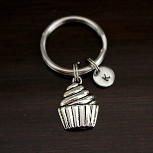 Cupcake Key Ring/ Keychain / Zipper Pull - Muffin Lover - Muffin Charm - Cupcake Gift - Cupcake Keychain - Baker Gift-Food Lover Gift-I/B/H