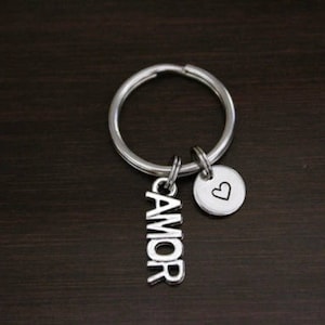 Amor Key Ring/ Keychain / Zipper Pull - Love Keychain - Long Distance Reminder - Love Charm - Spouse Keychain - I/B/H