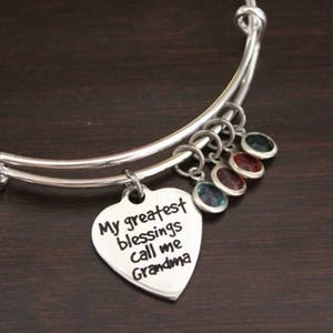My Greatest Blessings Call Me Grandma Bangle - Grandma Jewelry - Grandma Gift - Grandma Bracelet - Grandma Present - Bst/In