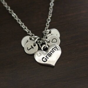 Granny Necklace - Granny Jewelry - Birthstone Necklace - Granny Gift - Granny Initials - Granny Birthstones - Bst/In