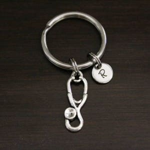 Stethoscope Key Ring/ Keychain / Zipper Pull - RN Gift - Medical Field Gift - Doctor Keychain - Nurses Week Gift - RN Keychain - CNA - I/B/H