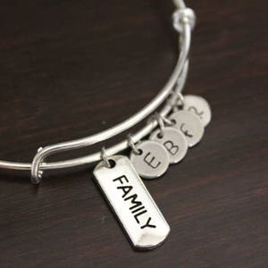 Family Bangle - Grandmother Gift - Grandma Gift - Mother Gift - Bst/In