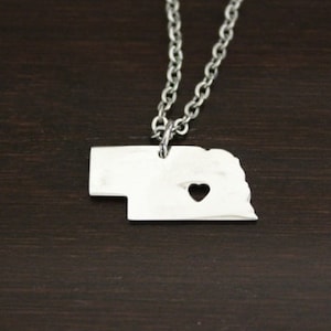 Nebraska Necklace - NE Necklace - Nebraska Jewelry - NE Jewelry - Nebraska Lover-Nebraska State-State Necklace-Home Necklace-US State-I/B/H