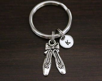 Ballet Dancer Key Ring/ Keychain / Zipper Pull - Team Coach Gift - Dancer Gift - Ballerina Gift - Ballet Slipper Keychain - Athlete - I/B/H