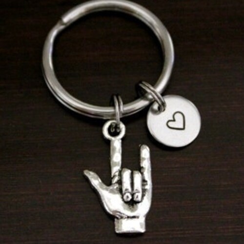 Sign Language Key Ring/ Keychain / Zipper Pull Sign Language Etsy