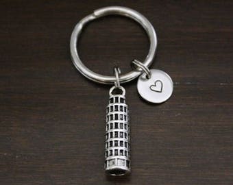 Leaning Tower of Pisa Key Ring/ Keychain / Zipper Pull - Italy Keychain - Italy Inspired Keychain - Pisa Keychain - Italy Lover - I/B/H