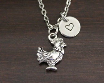 Chicken Necklace - Chicken Gift - Chicken Lover - Animal Lover - Farm Gift - Chicken Jewelry - Chicken Lady Gift - Farmer Necklace - I/B/H