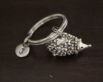Hedgehog Key Ring/ Keychain / Zipper Pull - Hedgehog Keychain - Hedgehog Gift - Hedgehog Lover - Spiny Mammal Keychain - I/B/H